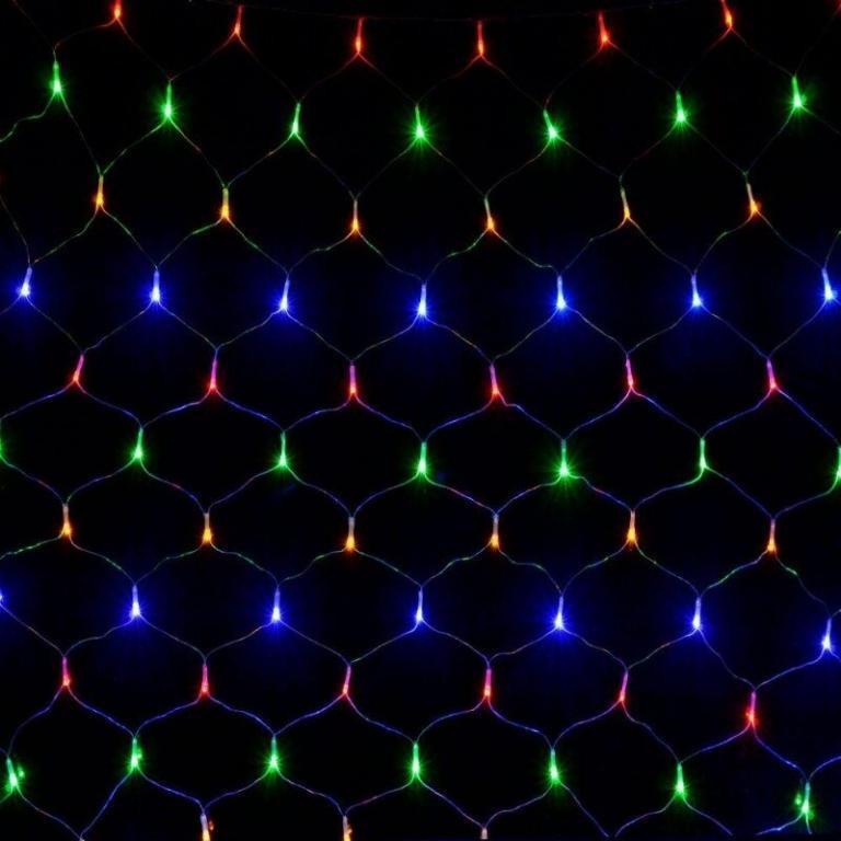 Гирлянда светодиодная Сетка 120 Led лампочек размер 1.5х1.5 метра цвет мульти MA13300