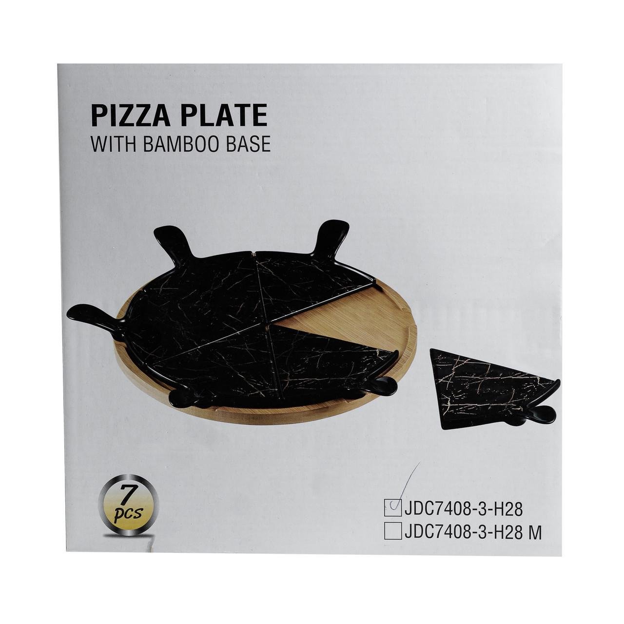 Тарелка для пиццы HP1247 керамическая с вращающейся подставкой 28 см Черный (A-032746) - фото 9