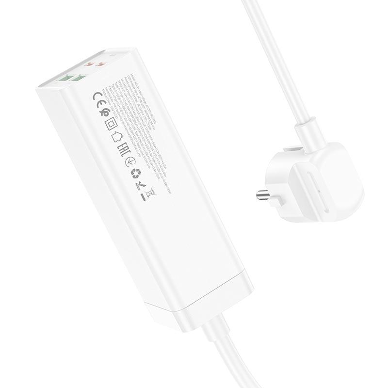 Подовжувач мережевий Hoco AC10A USB Type-C 65W White - фото 3 Подовжувач мережевий Hoco AC10A USB Type-C 65W White - фото 3