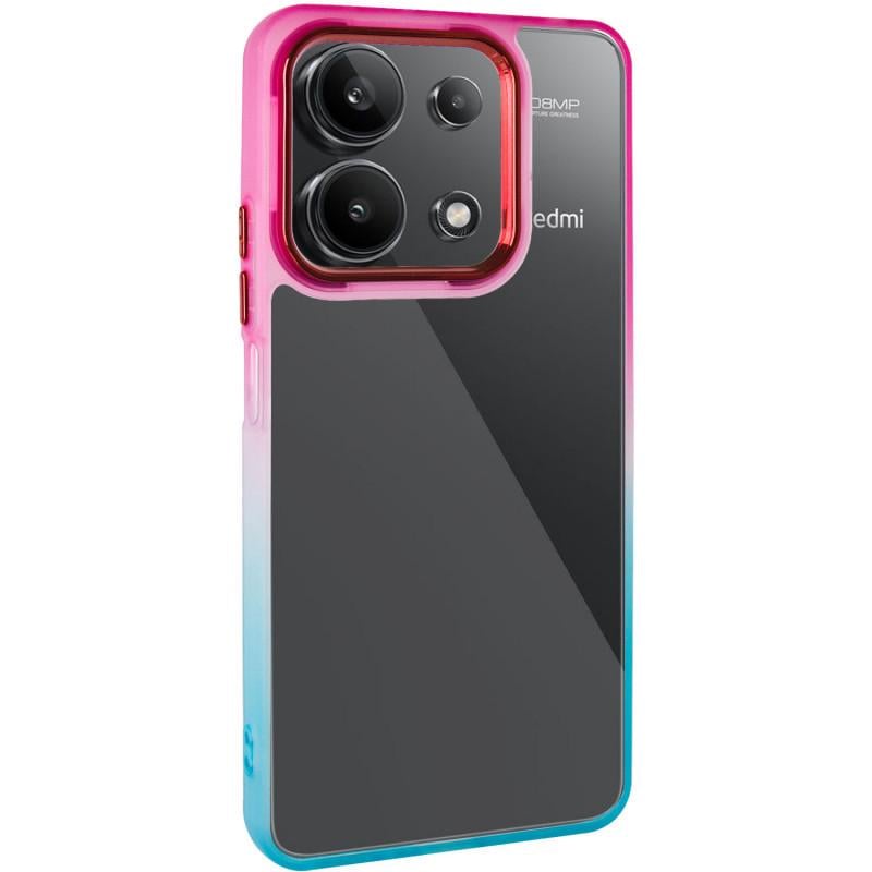 Противоударный Чехол TPU+PC Fresh sip series для Xiaomi Redmi Note 13 4G Бирюзовый/Розовый
