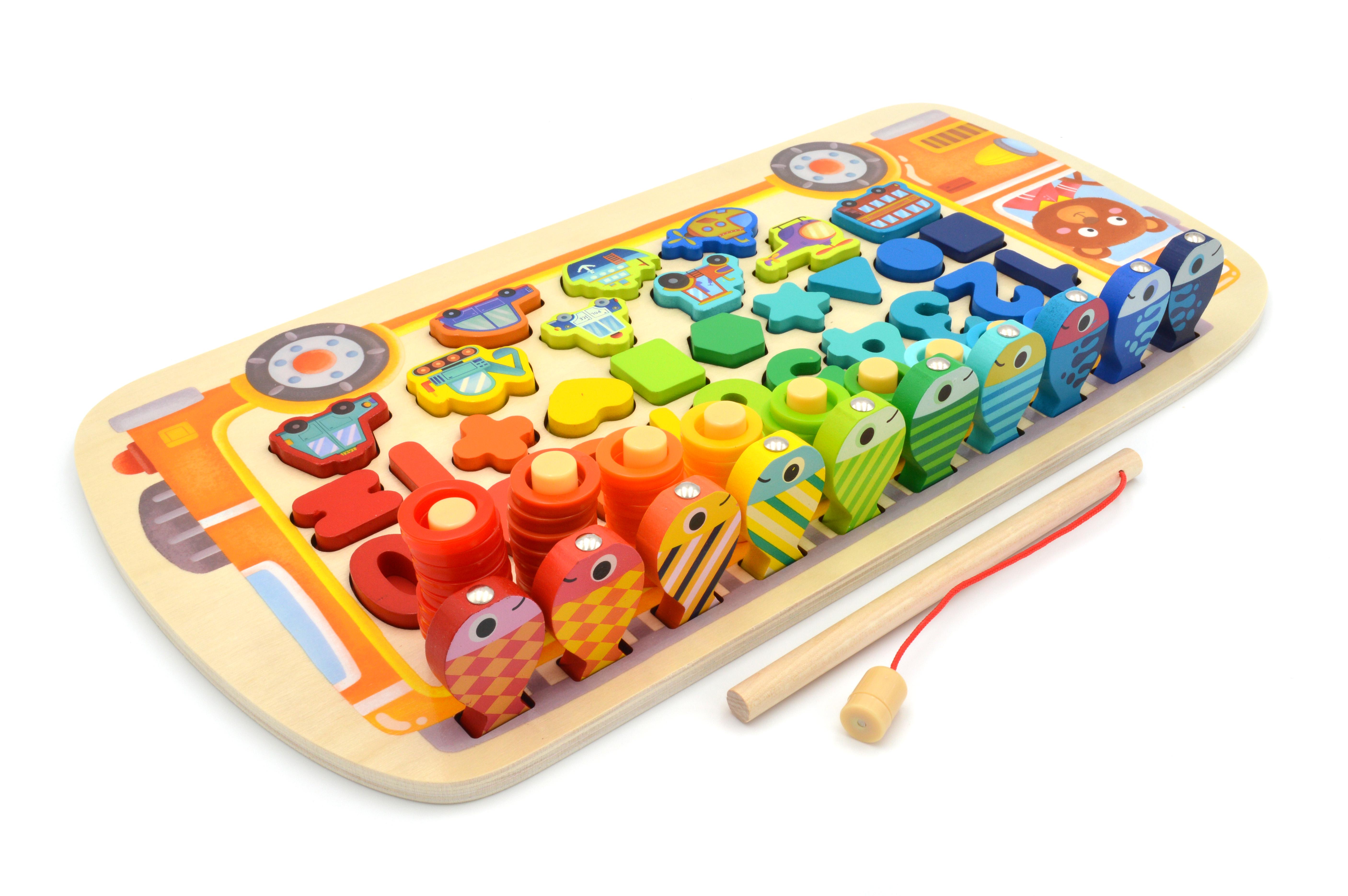 Доска логическая деревянная сортер/рыбалка/цифры/формы/цвета/транспорт (38512) - фото 3 Доска логическая деревянная сортер/рыбалка/цифры/формы/цвета/транспорт (38512) - фото 3