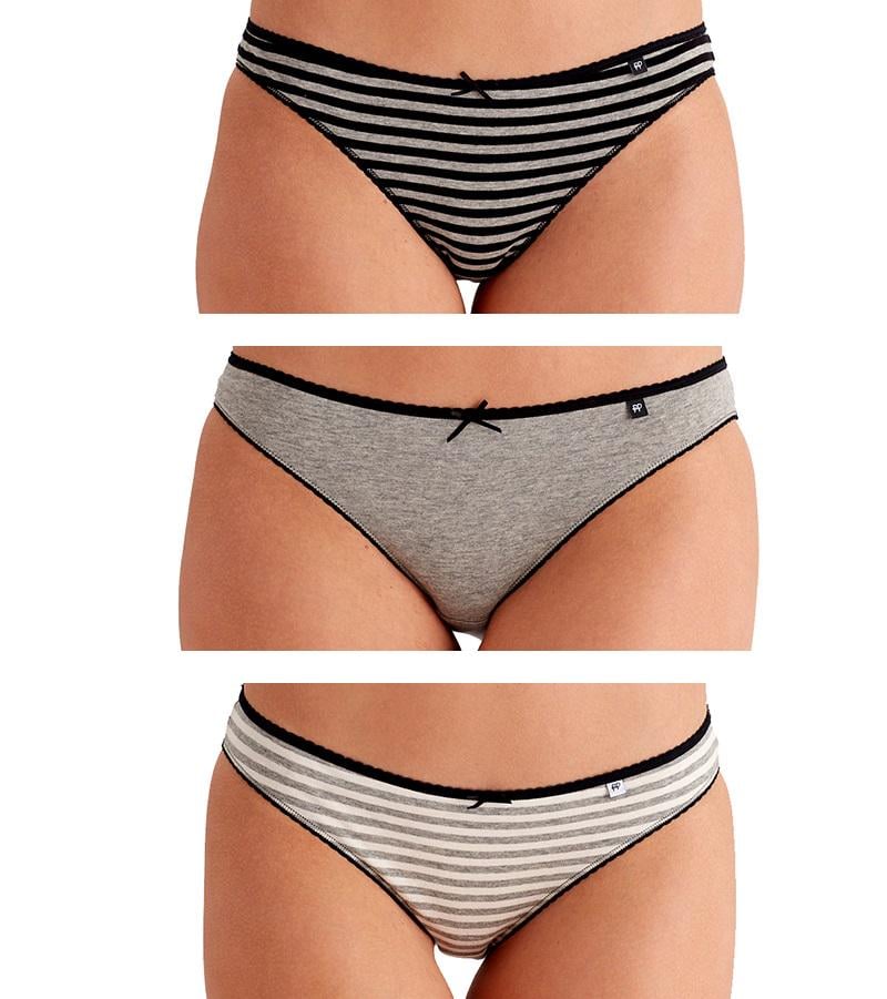 Комплект женских трусов Pretty polly Alice ES013C 3PP L Black Stripe (5053014491253)