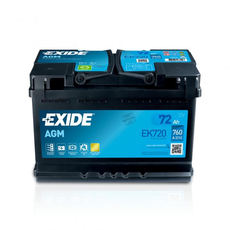 Аккумулятор автомобильный EXIDE 12 В/72 А/ч AGM Euro