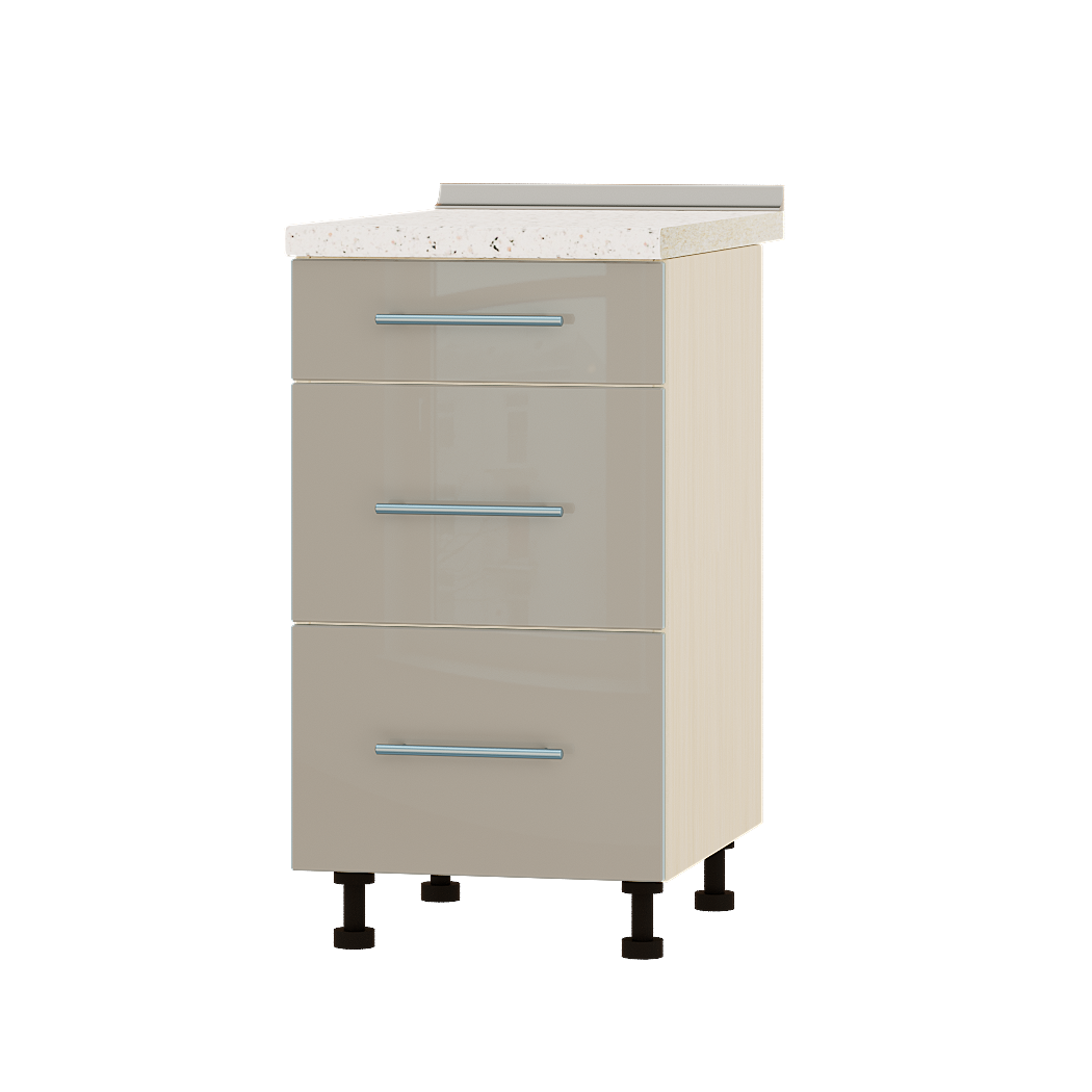 Шкаф нижний Эверест Акрил модуль Низ Н87-450 45х47х85 см Норковый глянец/Дуб Молочный (04688)