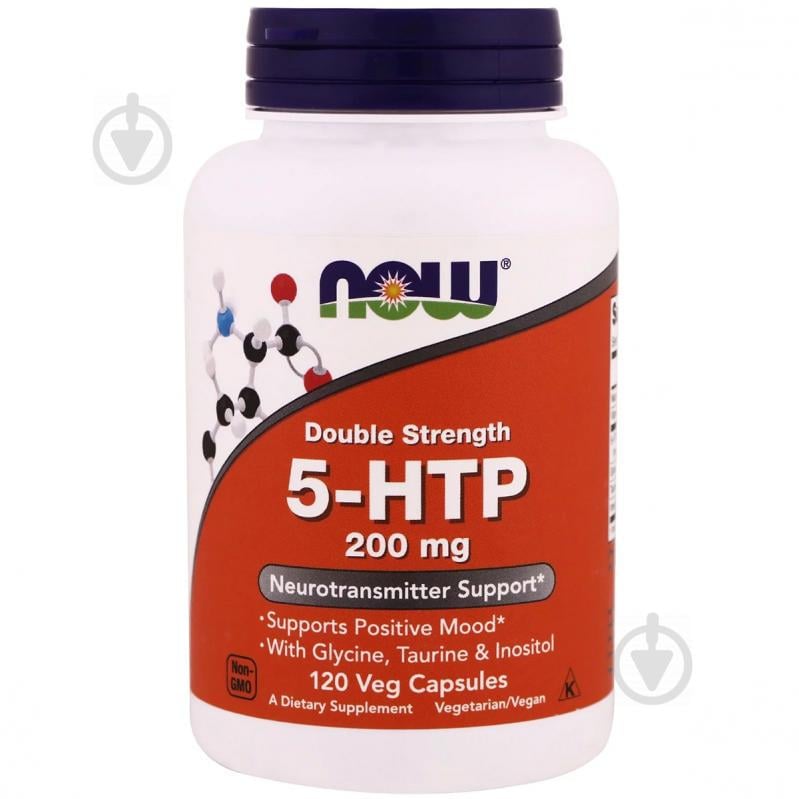 Аминокислота Now Foods 5-HTP Двойная Сила 200 мг 120 гелевых капсул Аминокислота Now Foods 5-HTP Двойная Сила 200 мг 120 гелевых капсул
