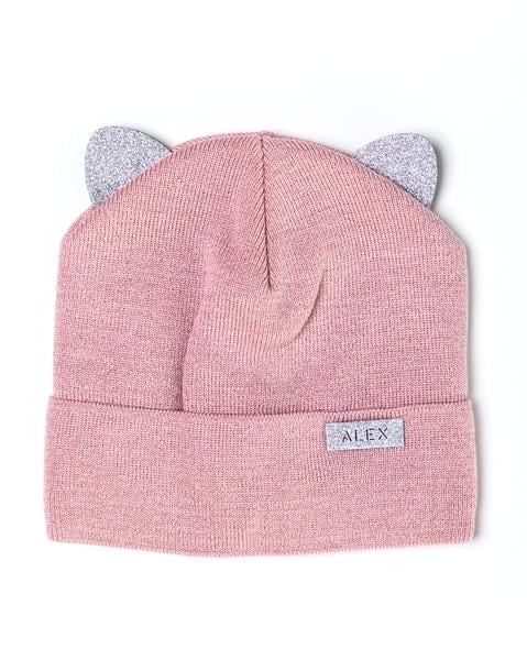 Шапка дитяча для дівчаток Гламур D761 фліс 44-48 см Пудровий