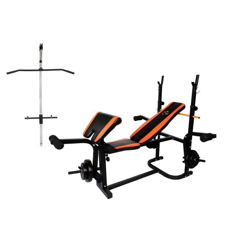 Спортивная скамья с вертикальной тягой WCG рычаги баттерфляй/парта Скотта/штанга/гантели 147 кг (020)