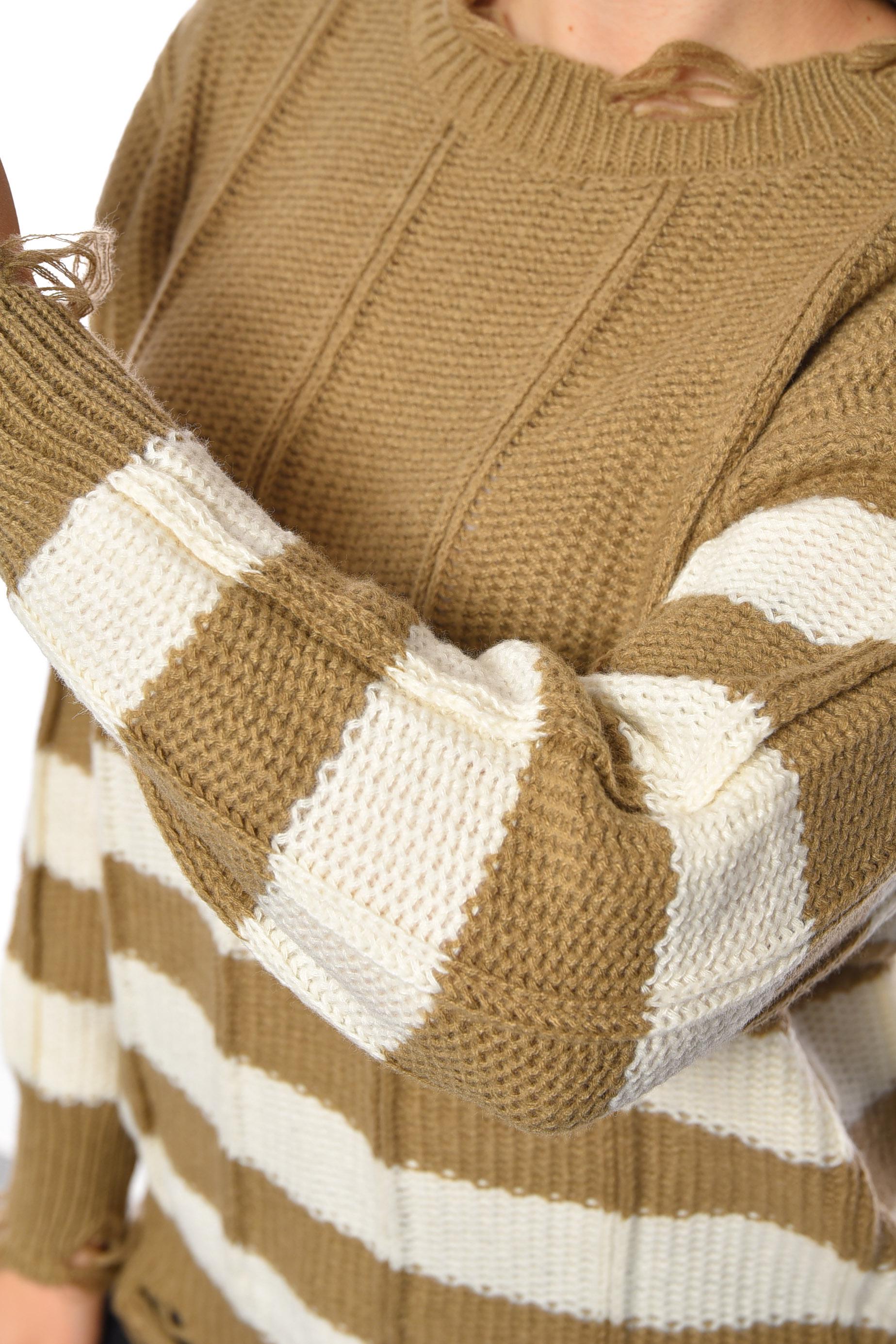 Свитер женский полубатальный XL-2XL Бежевый (192565) - фото 4