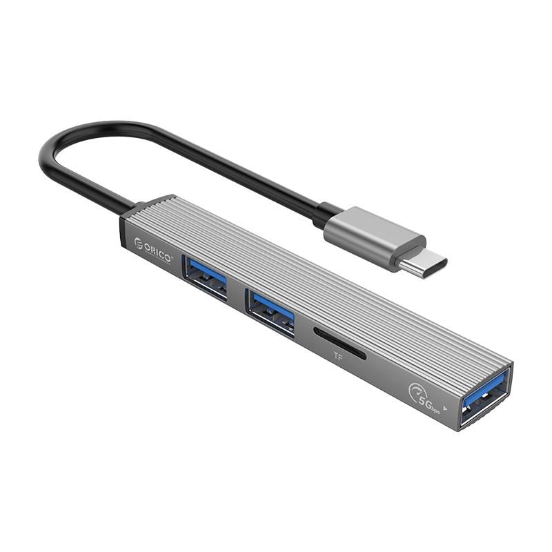Хаб USB ORICO USB-A USB3.0 2xUSB2.0 TF AH-A12F-GY-BP