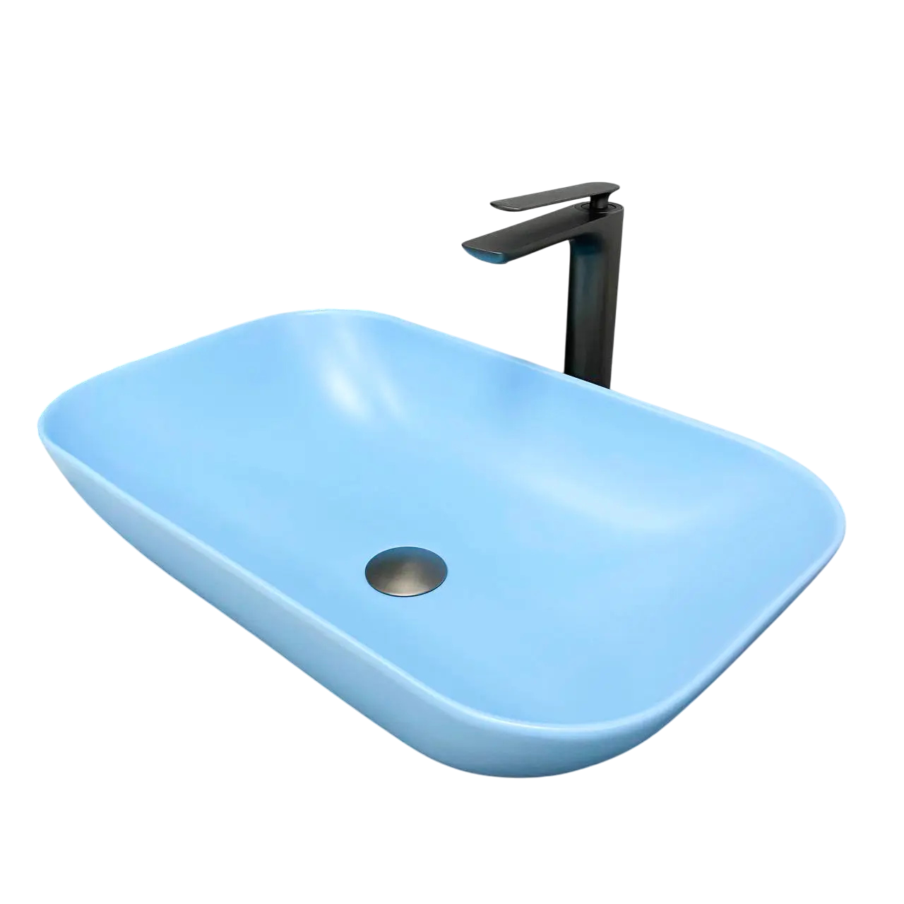 Раковина накладная VBI Avezzano прямоугольная 355x580 мм Голубой матовый (RM-VBI-014403)