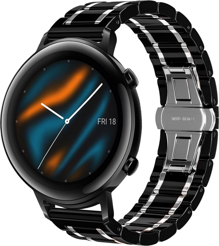 Ремінець керамічний Ceramo для Huawei Watch GT 2 42 мм Black/White (28722-1E)