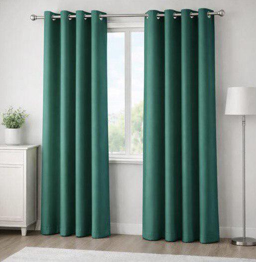 Штора блекаут на люверсах Diamond 16 мм 150x260 см Зеленый