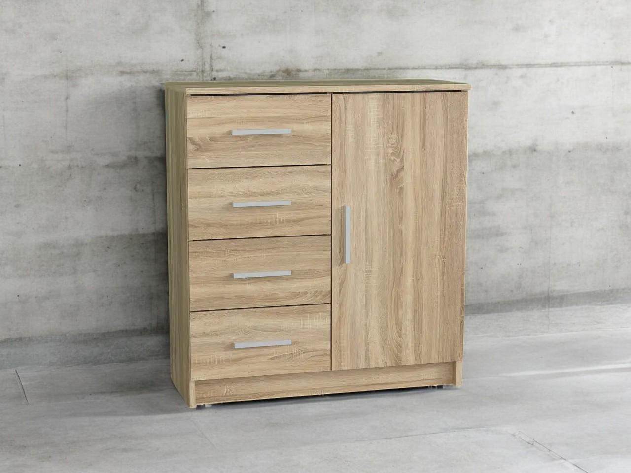 Комод для речей на 4 шухляди з дверима Дуб Сонома (P93б) - фото 2