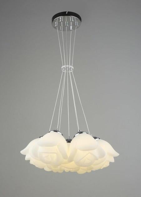 Люстра підвісна світлодіодна Sirius B YH1010/7 CH+WT 35W на сім плафонів 3000-6500К IP20 3 Хром/Білий (00000138998)