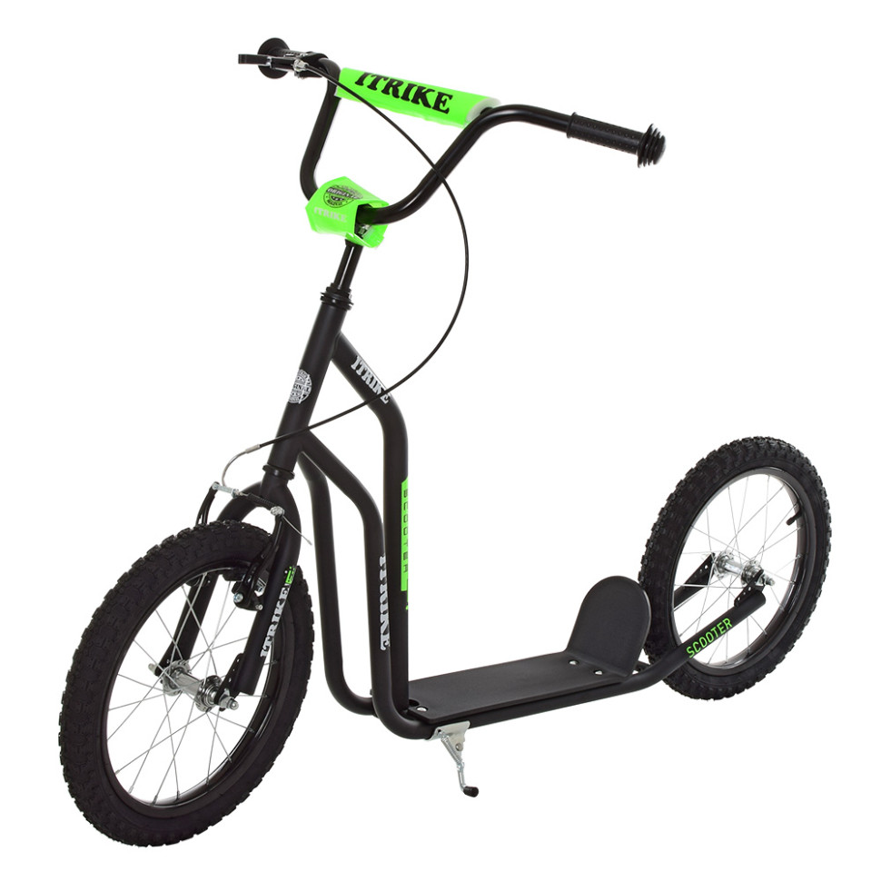 Самокат для подростков iTrike металлический с резиновыми колесами 406 мм Черный (BT-171-S-8)