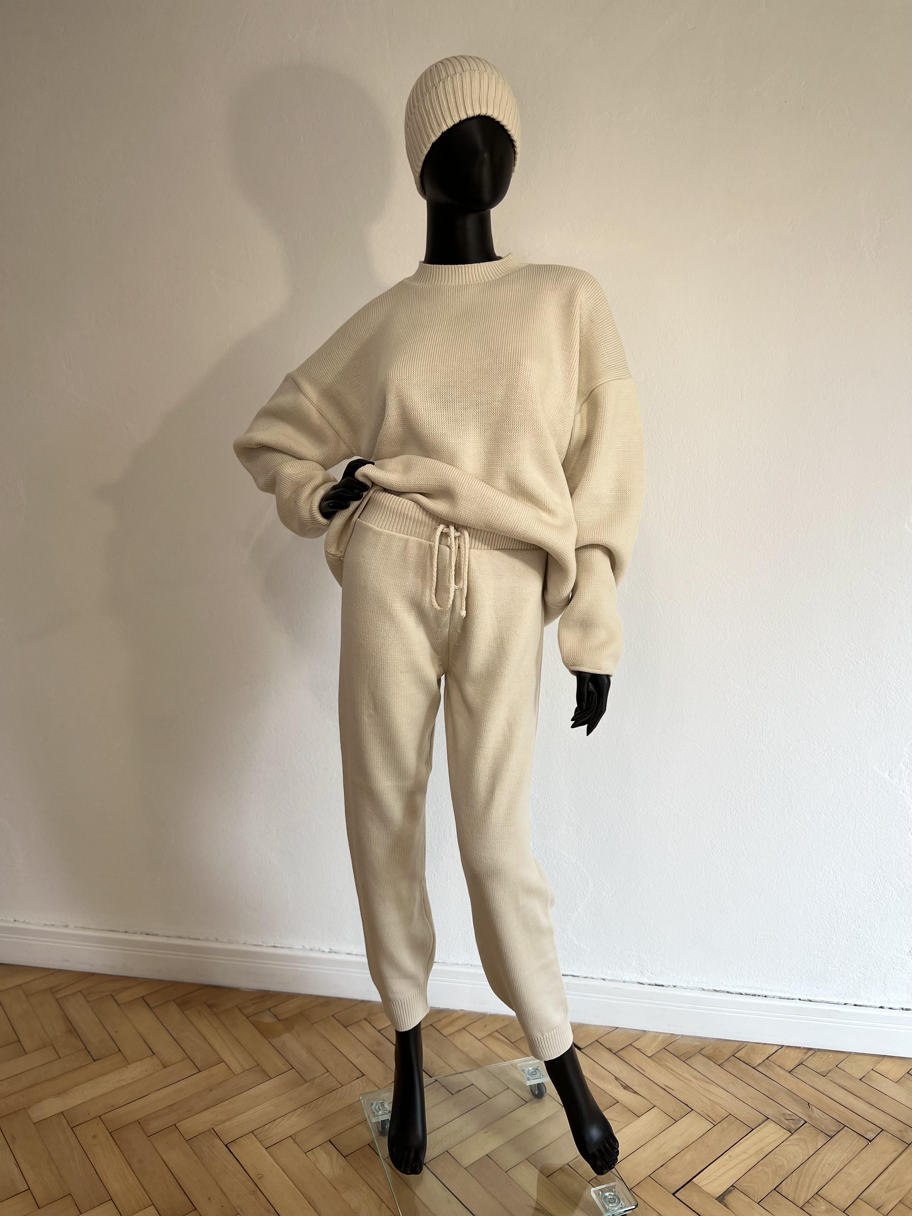 Брюки вязаные женские на зиму-весну WALERI one size Молочный - фото 4 Брюки вязаные женские на зиму-весну WALERI one size Молочный - фото 4