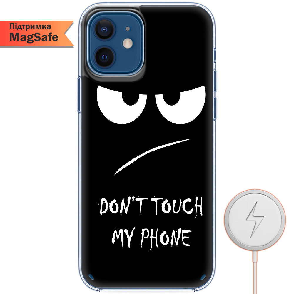 Чохол Boxface iPhone 12 mini Don't Touch my Phone Прозорий силікон з підтримкою MageSafe (41084-up535-41496)