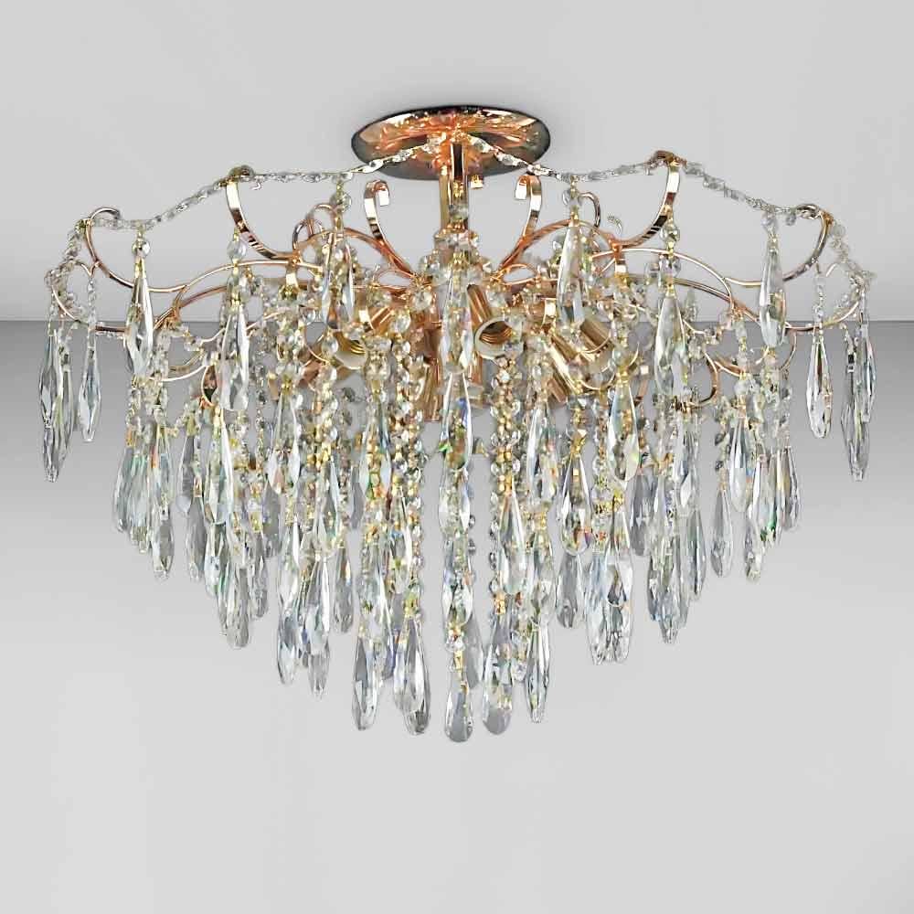 Люстра кришталева стельова Light House SL-20272/6/2 FG D600хH500 E27 Золотий