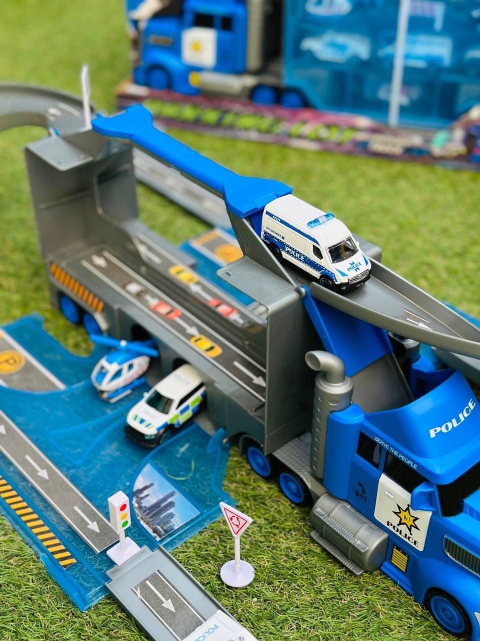 Детский автотрек паркинг для машинок игрушечный автовоз трейлер набор чемодан с машинками фура с треком(2688229857) - фото 3