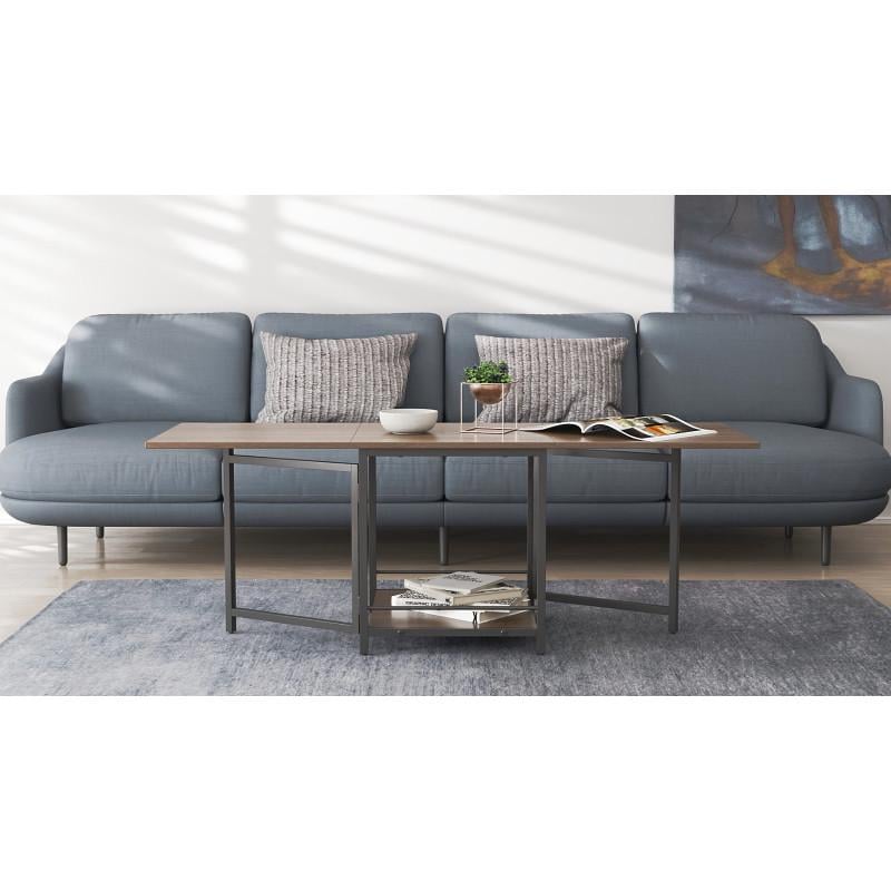 Стіл журнальний трансформер Ferrum-decor Kub Kombo Чорний метал ДСП Дуб Сонома Трюфель (FRD-105154) - фото 3