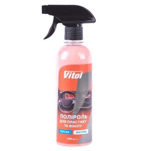 Полироль для пластика и винила Vitol матовая 400 мл Персик
