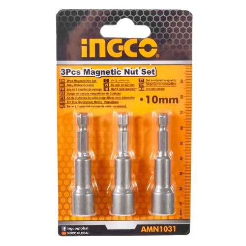 Набор головок торцевых INGCO магнитных 10 мм 1/4" 65 мм 3 шт. (26846501)
