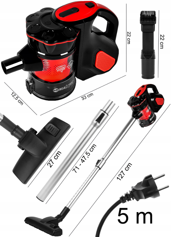 Пилосос вертикальний турбоциклонний Maltec (1795693817) - фото 2 Пилосос вертикальний турбоциклонний Maltec (1795693817) - фото 2