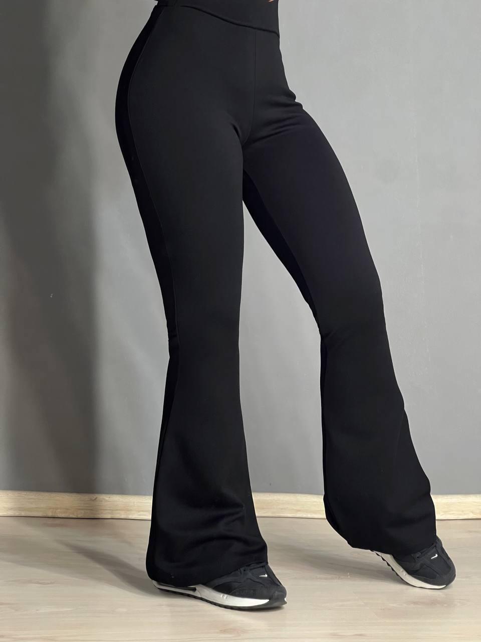 Лосини жіночі Prenses 001 кльош стрейчеві висока посадка великі розміри 3XL Чорний (4005) - фото 2