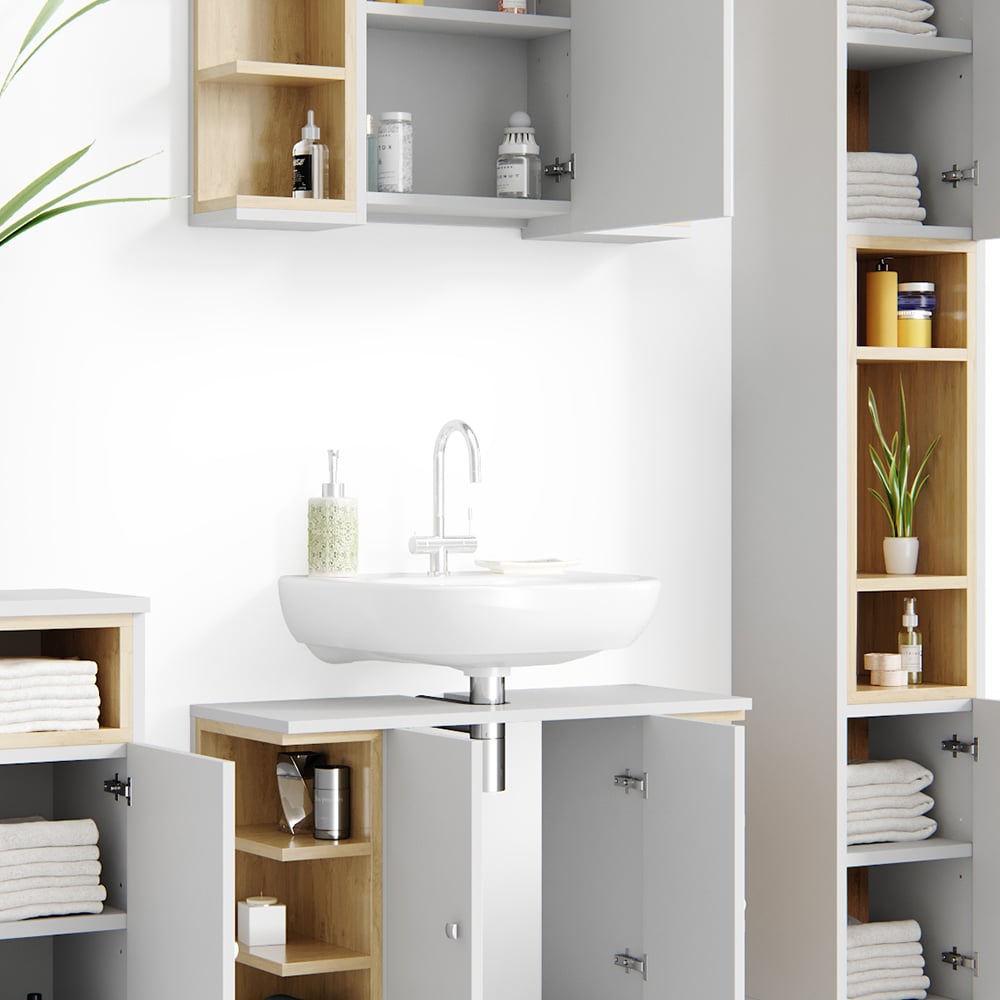 Мебель в ванную комплект Vicco Aquis 4 предмета Белый - фото 4 Мебель в ванную комплект Vicco Aquis 4 предмета Белый - фото 4