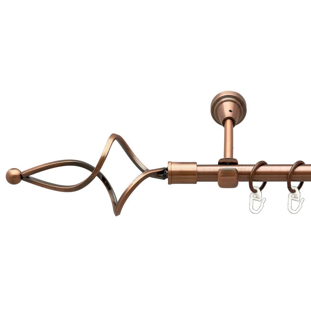 Карниз Orvit Ажур Хвилястий металевий однорядний відкритий гладка труба кільце металеве 16 мм 300 см Мідь (00-00019243)