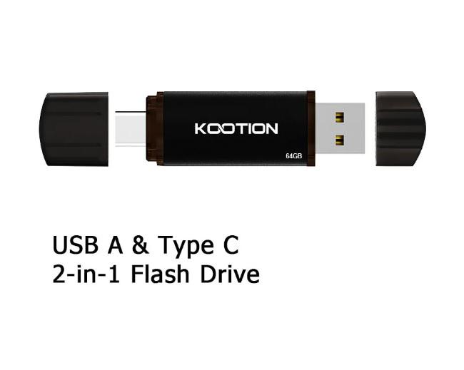 Флеш-накопитель KOOTION U209 USB A и USB type-C 64 GB (11268707) - фото 2