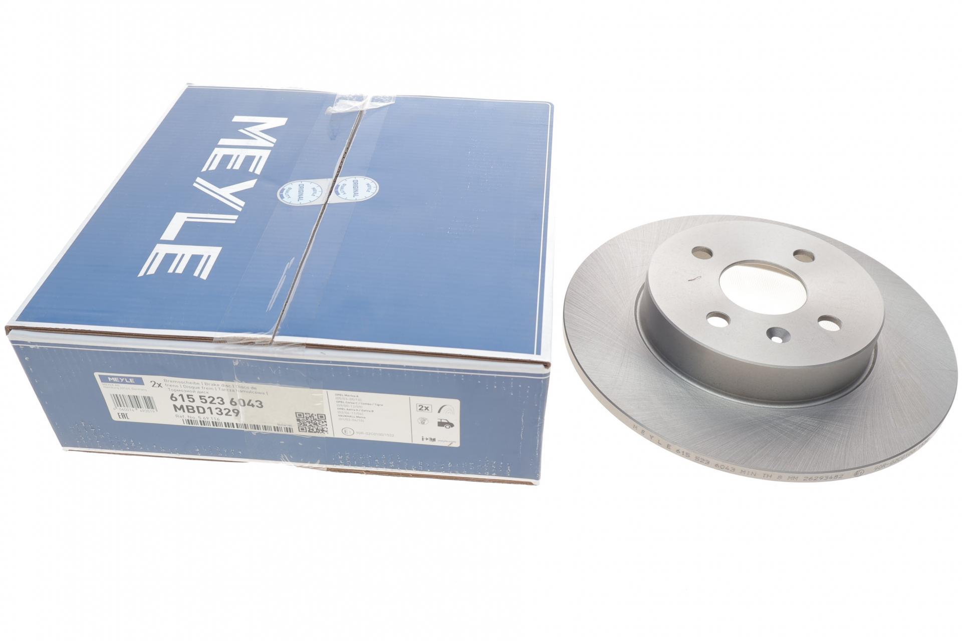 Диск тормозной задний Meyle Opel Combo 1.3CDTI-1.7DTI 16V 01-264x10 мм (615 523 6043 MEYLE)