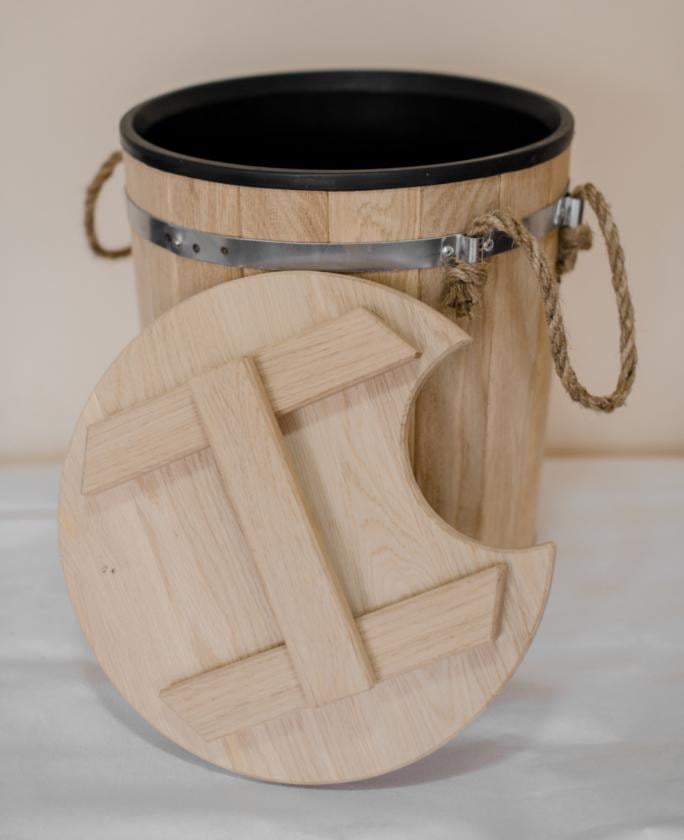 Запарник из ясеня с пластиковой вставкой 17 л