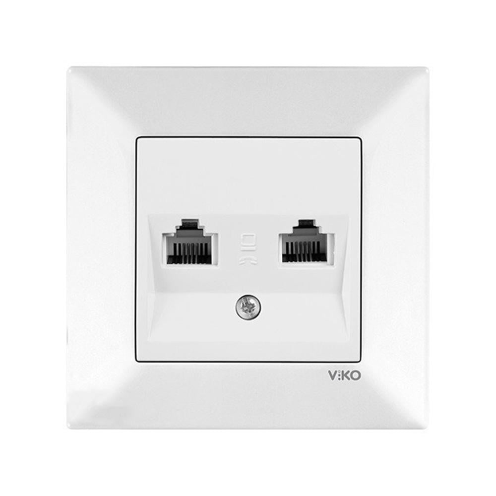 Розетка компьютерная+TF VIKO Meridian Белый (221413)