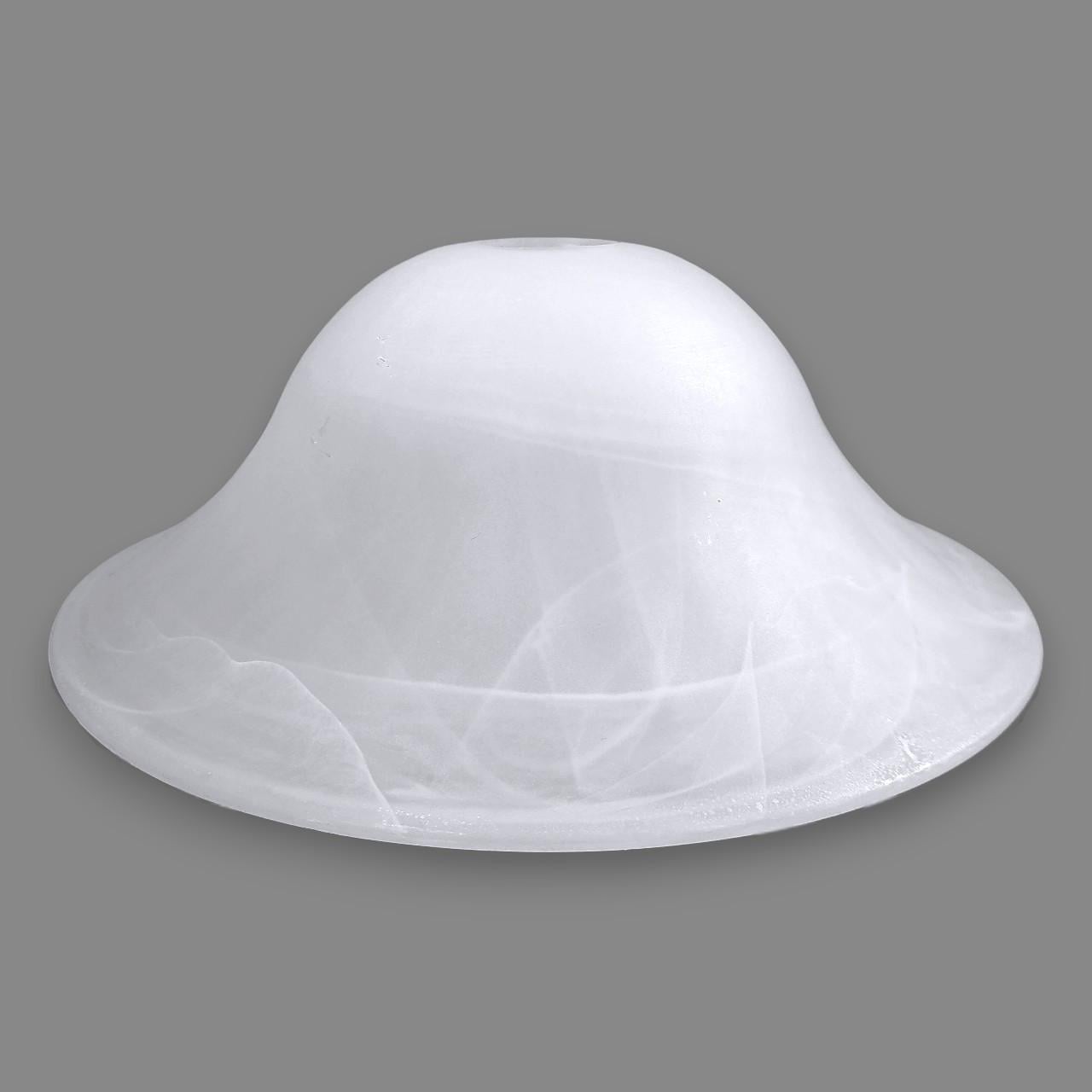 Плафон стеклянный Шляпа D 30 см Е27 Белый мраморный