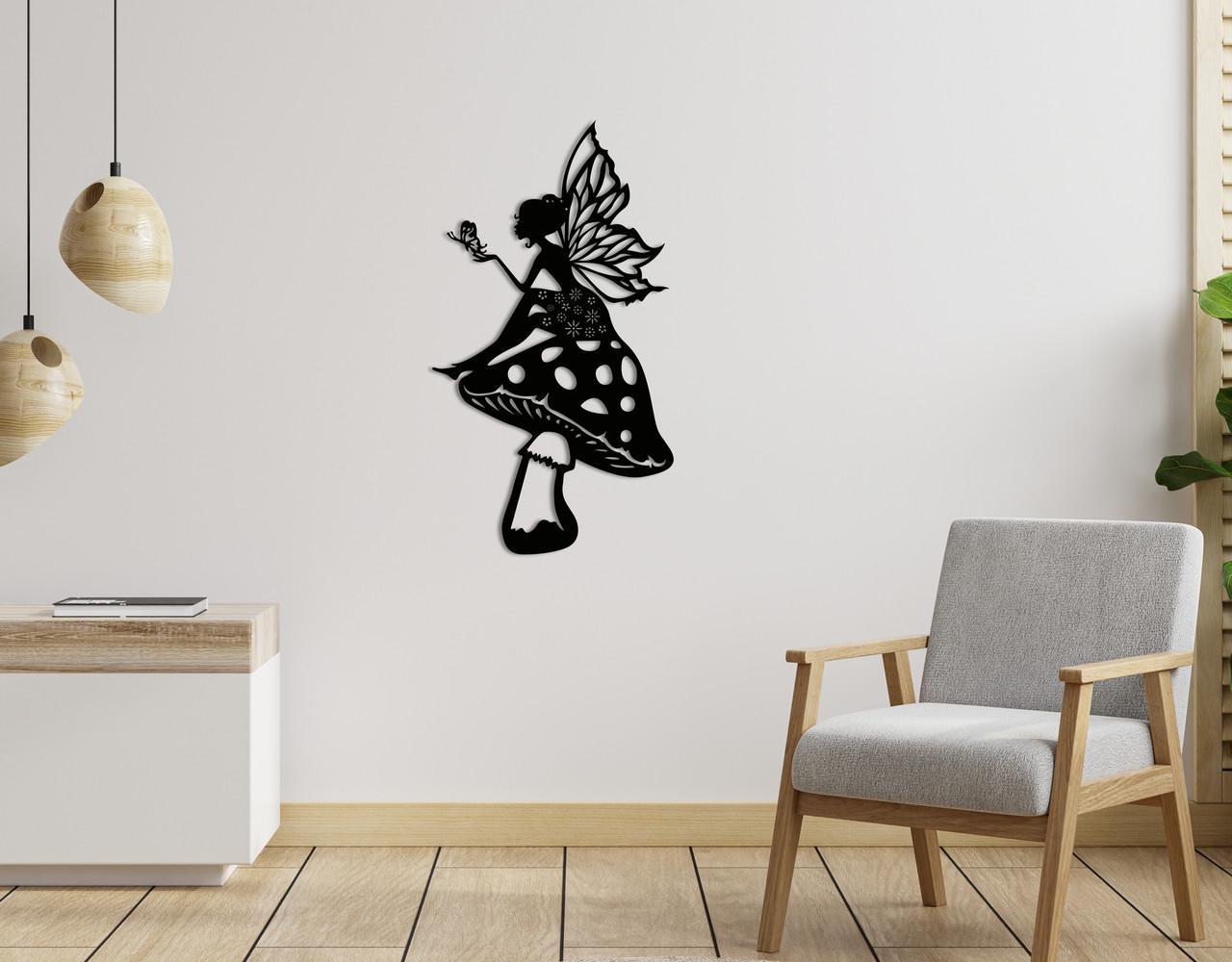 Декоративное панно на стену Upwood Decor Mushroom And Fairy 126х70 см Black (1578305864)