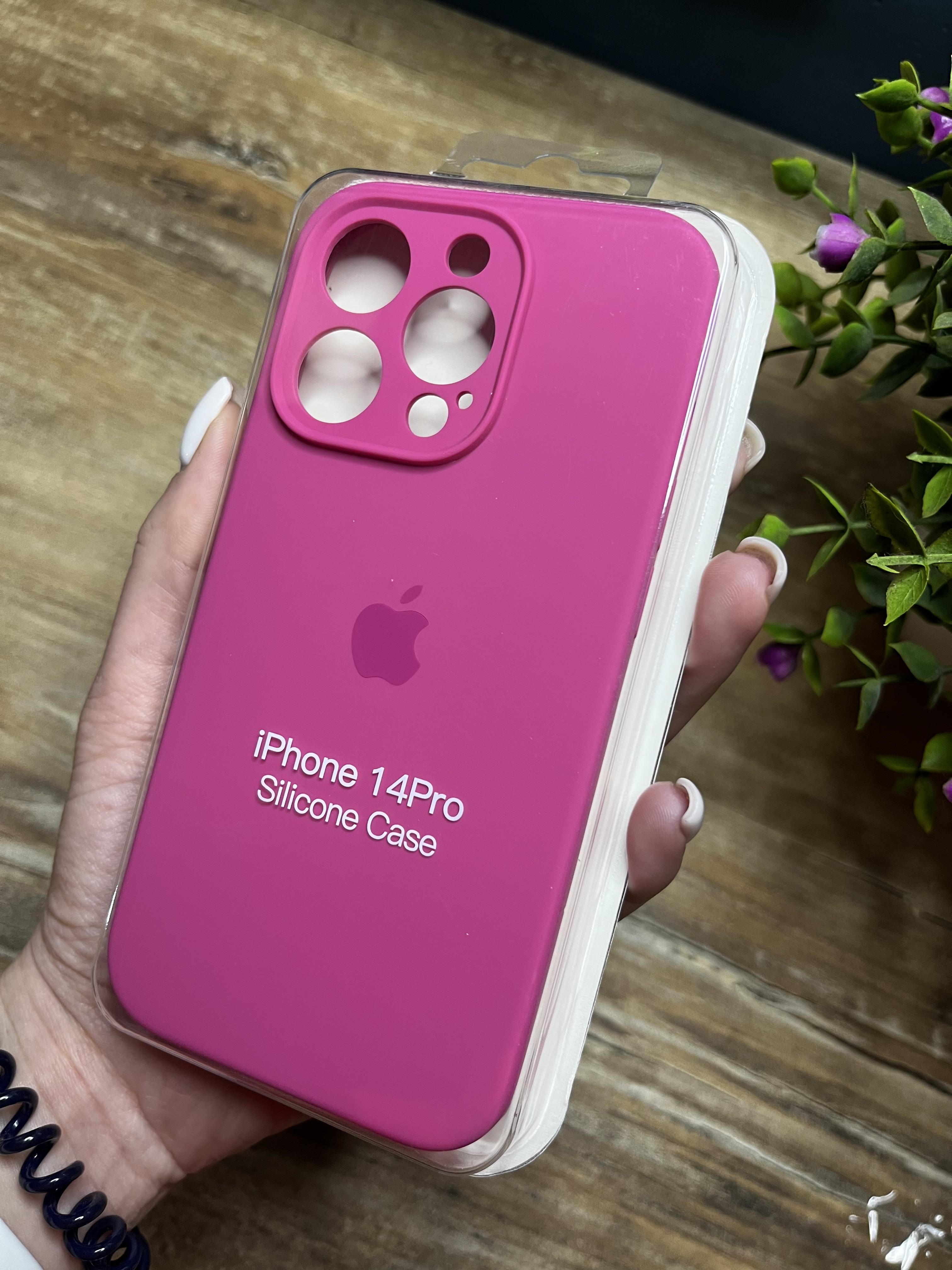 Чехол накладка на iPhone (Айфон) 14 Pro закрытый низ и закрытая камера silicone case full camera Apple