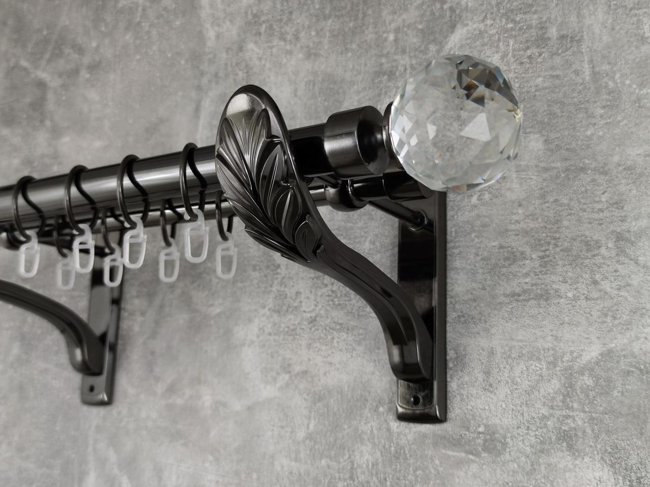 Карниз MStyle Люмиера металлический для штор двухрядный 25/19 мм гладкий 160 см Оникс (5020683)