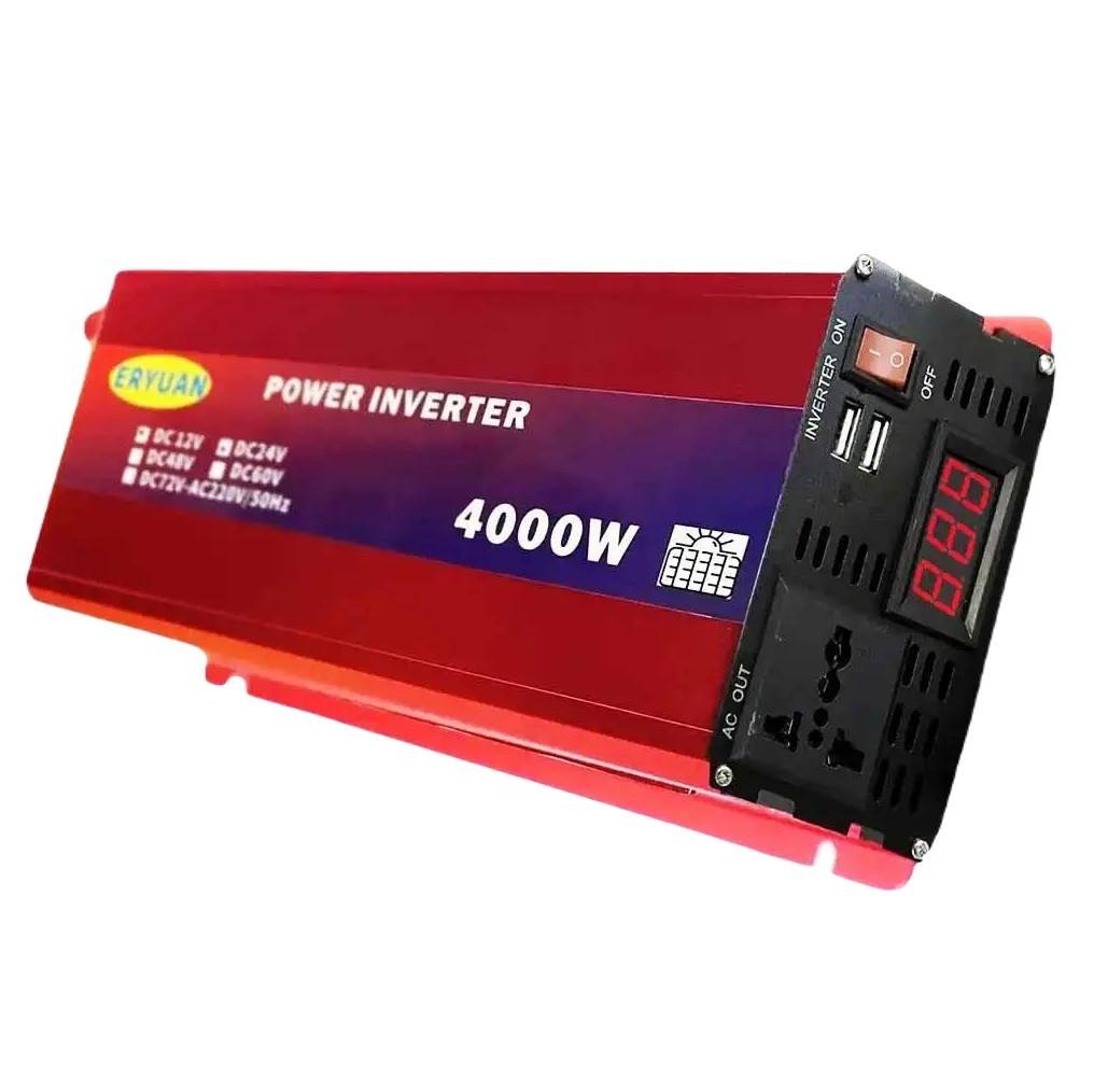 Перетворювач напруги Eryuan 4000W DC/AC 12V-220V з вольтметром Red (3_05487) - фото 1