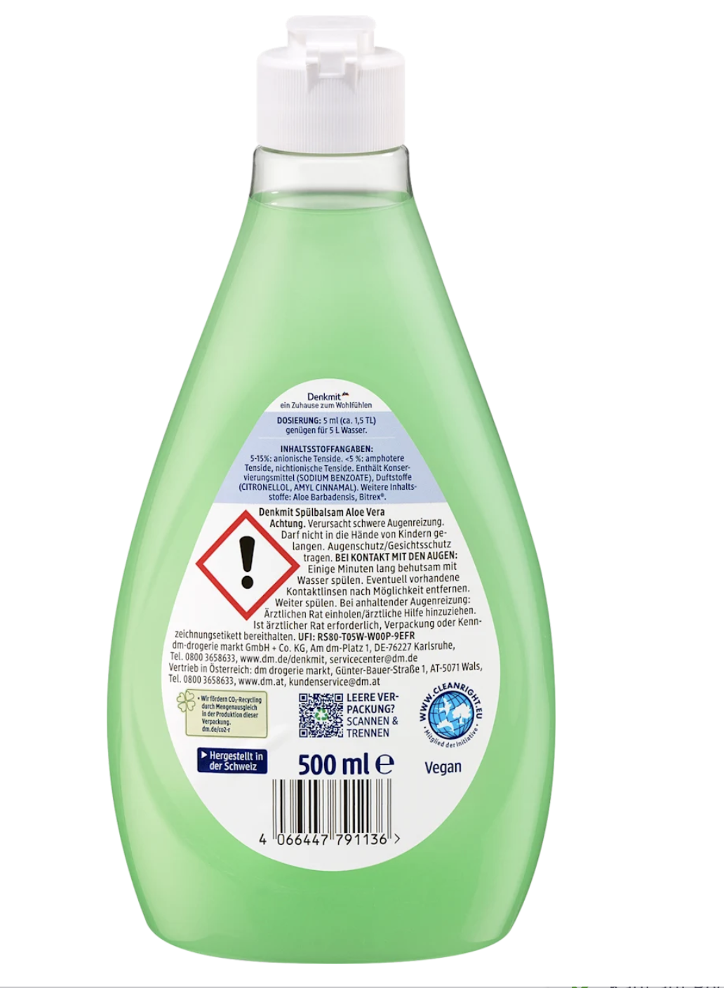 Засіб для миття посуду Denkmit Алое Вера 500 мл (4066447791136) - фото 2