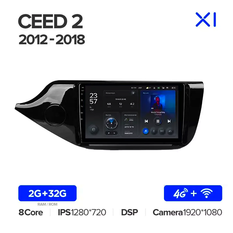 Автомагнитола штатная Teyes X1 для Kia Ceed/Ceed 2 2012-2018 Android 2/32 Гб Wi-Fi/4G (1664525614) - фото 2