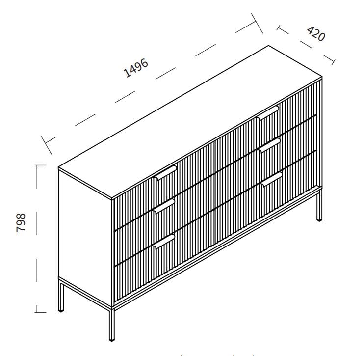 Комод DiPortes Атланта А-04 150/80/42 см Белый матовый (01196) - фото 3