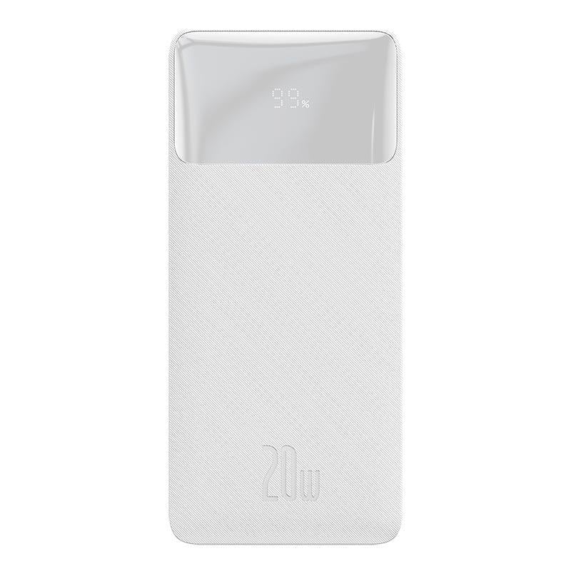 Повербанк BASEUS Bipow Digital Display Overseas 20000 mAh 2USB/1Type-C PD/QC 20 W 3 A White (568657)