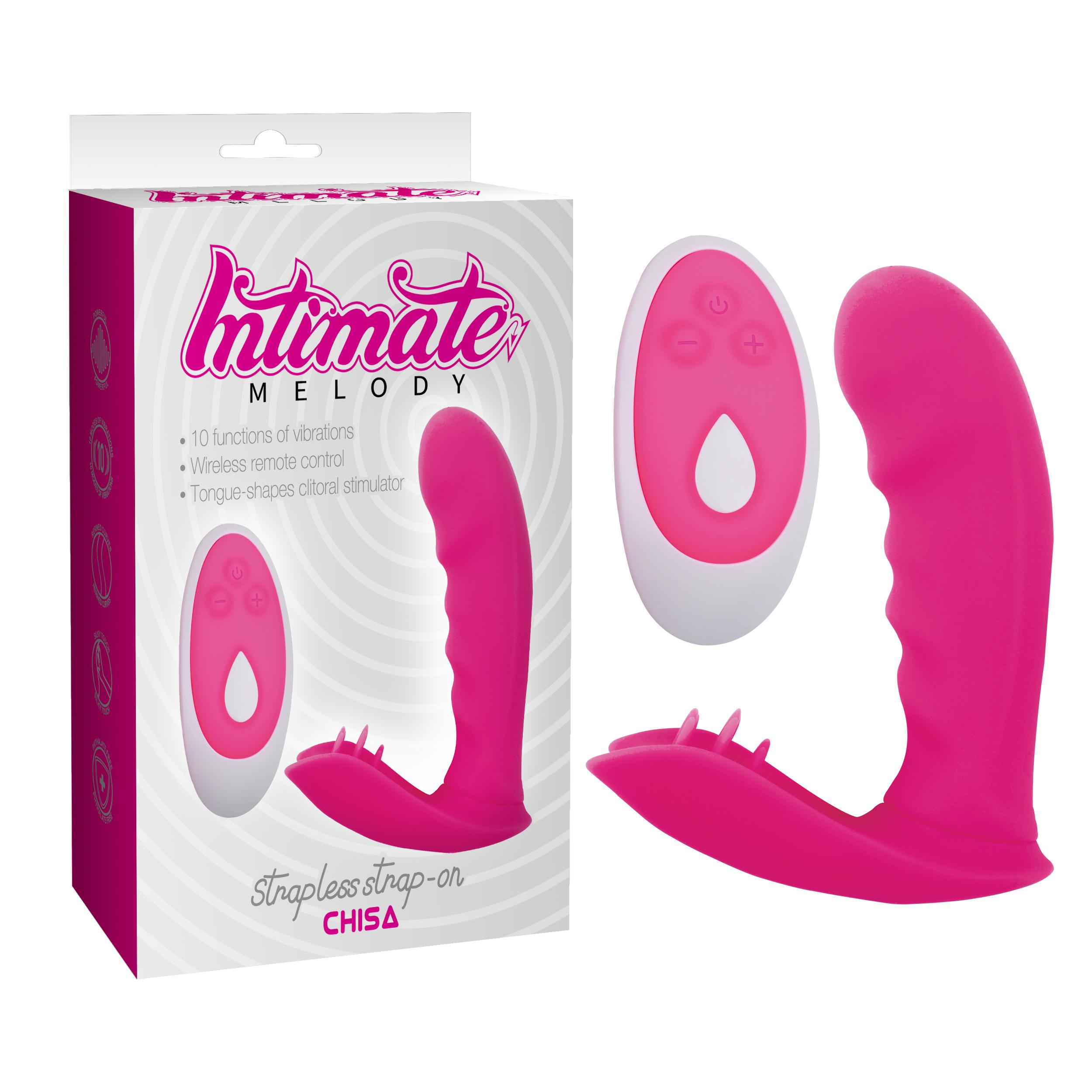 Вибратор с клиторальной стимуляцией Chisa Intimate Melody Strapless Strap-on Розовый