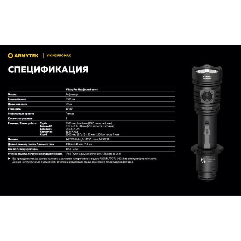 Фонарь Armytek Viking v4 Pro MAX (35338863) - фото 23 Фонарь Armytek Viking v4 Pro MAX (35338863) - фото 23
