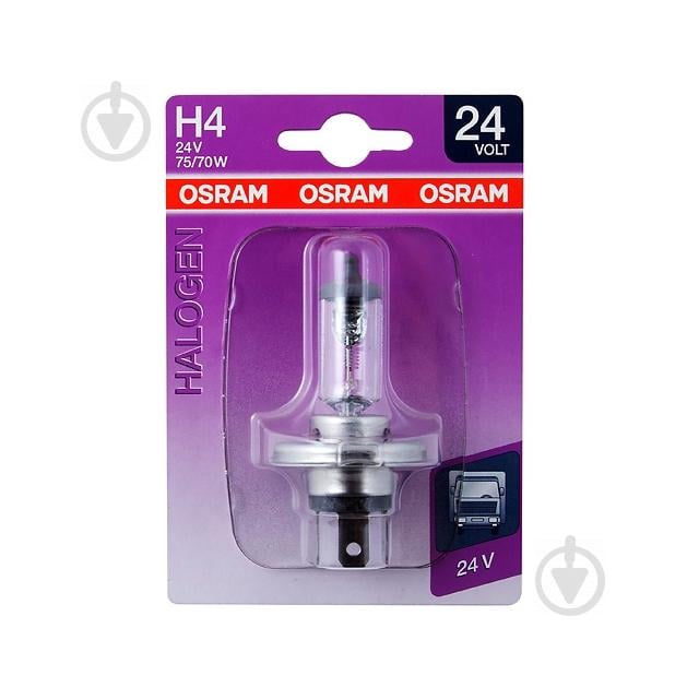 Автолампа OSRAM H4 64196-01B 75/70W 24V P43T 10X1 Blister