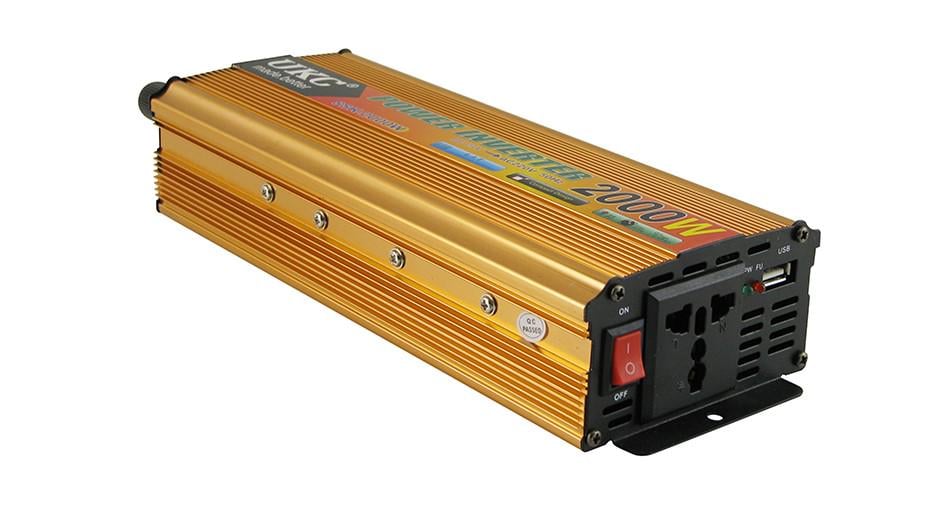 Преобразователь напряжения UKC SSK-2000W 12 V-220 V Золотой - фото 3