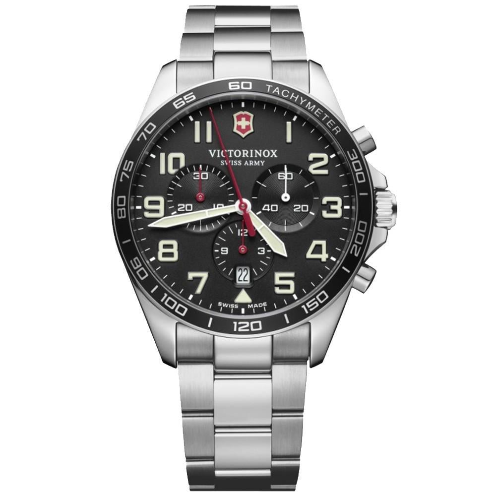 Наручний годинник чоловічий Victorinox Swiss Army Fieldforce Chrono кварцевий Silver (V241855)