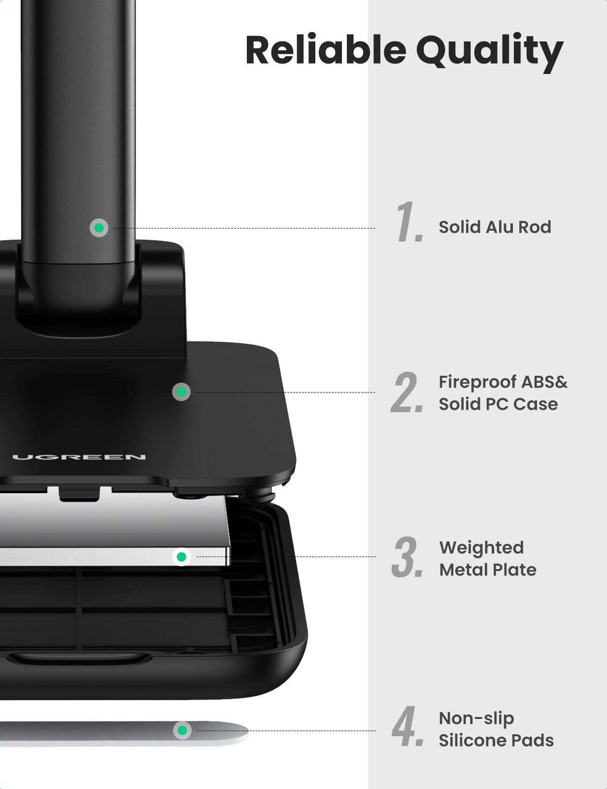 Підставка для телефону UGREEN складана Регульований кут 4-7.2" Чорний (20435) - фото 8