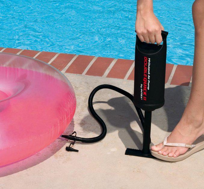 Насос ручной для надувных изделий Intex 68614 с насадками 1,7 л 36 см Черный (10963268) - фото 6
